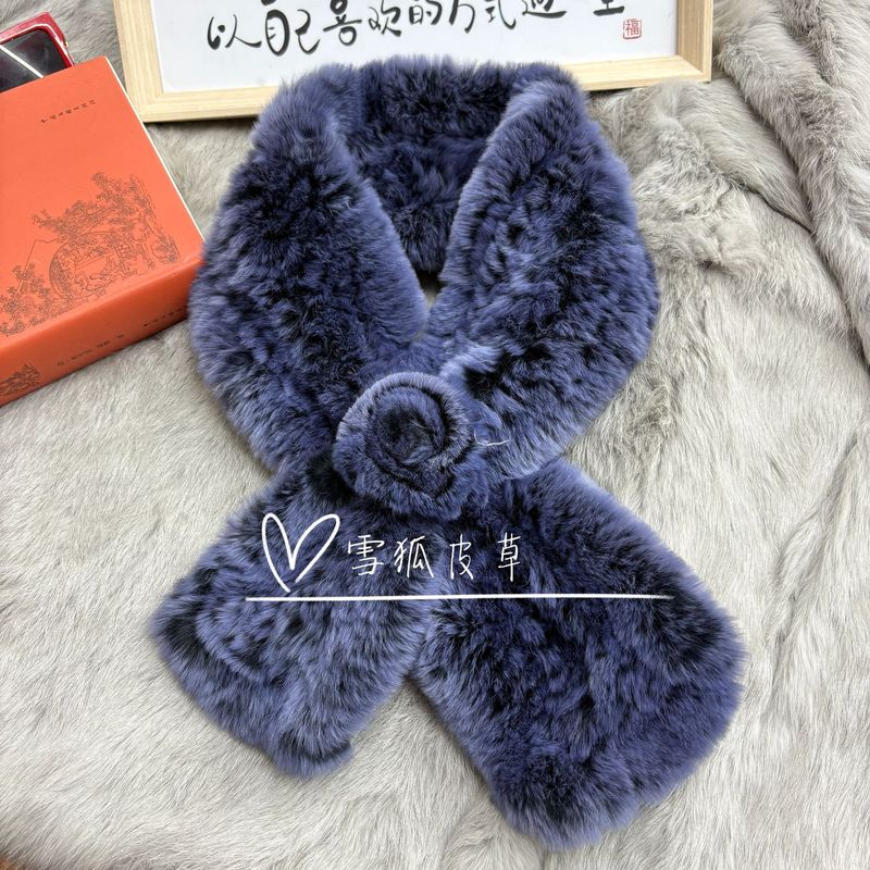 獭兔毛围巾双面围脖加厚保暖男女秋冬季毛领百搭保真皮草防风脖套|undefined