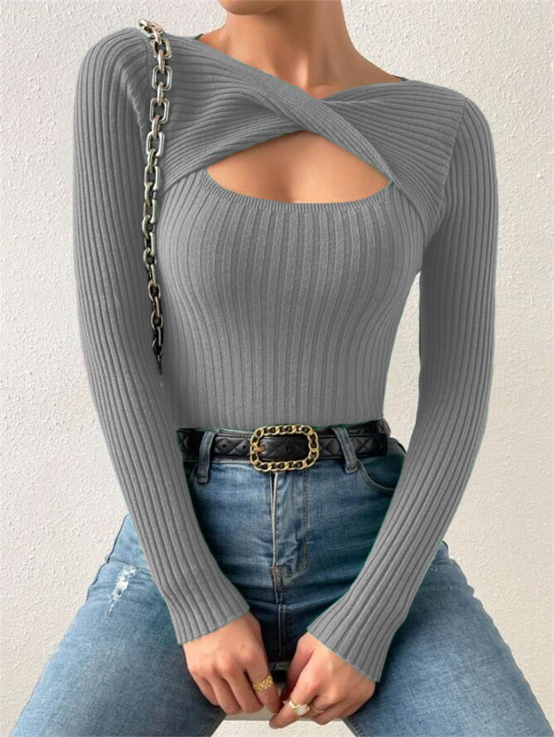 154g Weight Long Sleeve Sleeve Length Pullovers Placket Type Regular Sleeve Sleeve Type Polyester Fabric Type Regular Top Length Sweater Tops Type Holiday, Daily Occasion U Neck Neckline Slim Fit Type Solid Color Pattern Winter, Autumn Season Women's Gender Elegant, Streetwear Style Wholesale Women's Elegant Streetwear Solid Color Long Sleeve Sweaters & Cardigans 26