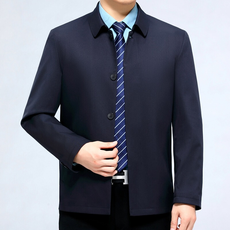 Big Brand Men's Mulberry Silk Eggplant 24 Autumn and Winter Business Casual Middle-aged Dad Jacket All-match Lapel Men's Jacket