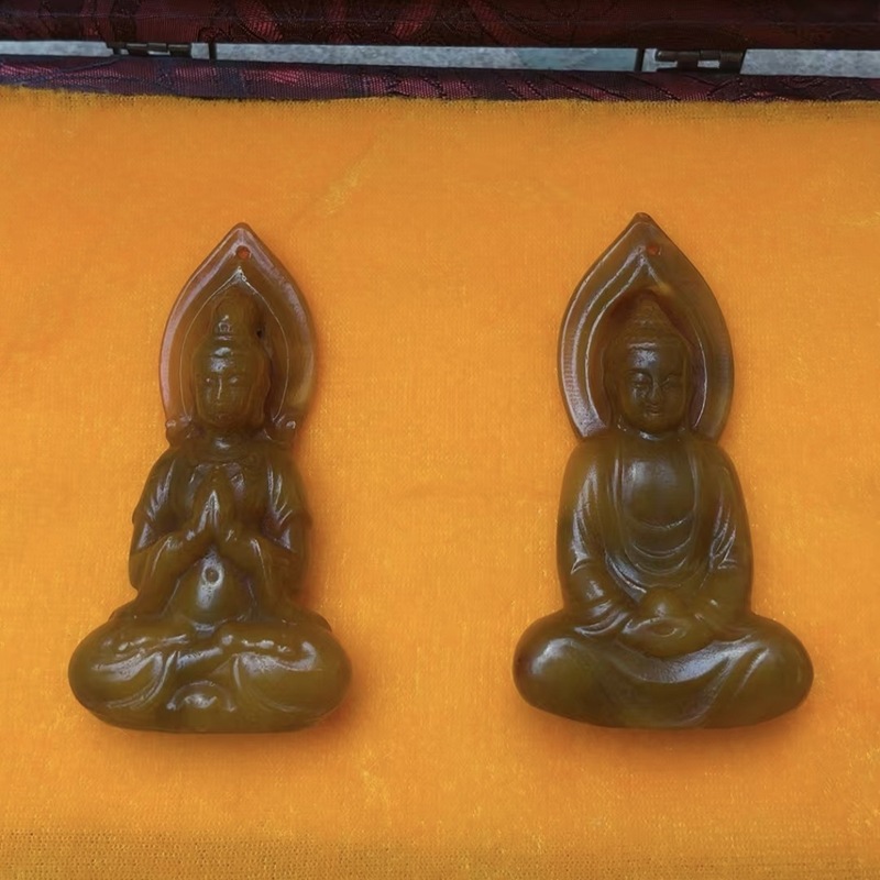 直播供货仿古做旧工艺品岫玉做旧 古风配饰 福字吉祥套盒玉牌批发|undefined