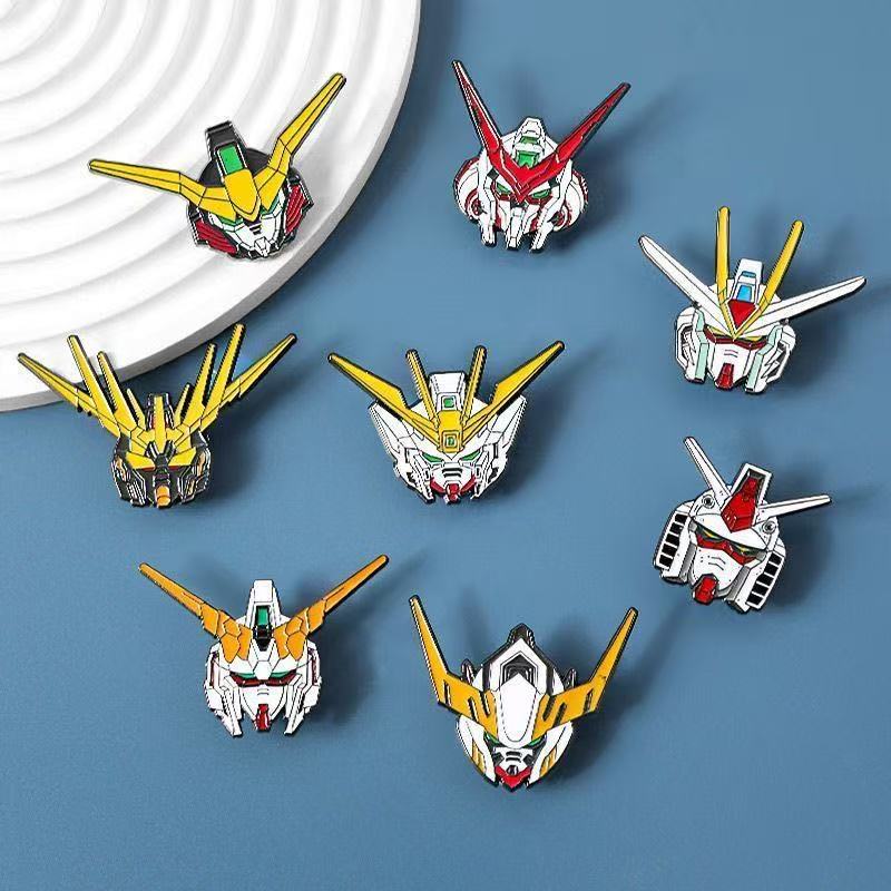 日系动漫创意机动战士RX-78高达胸针卡通独角兽自由金属徽章配饰