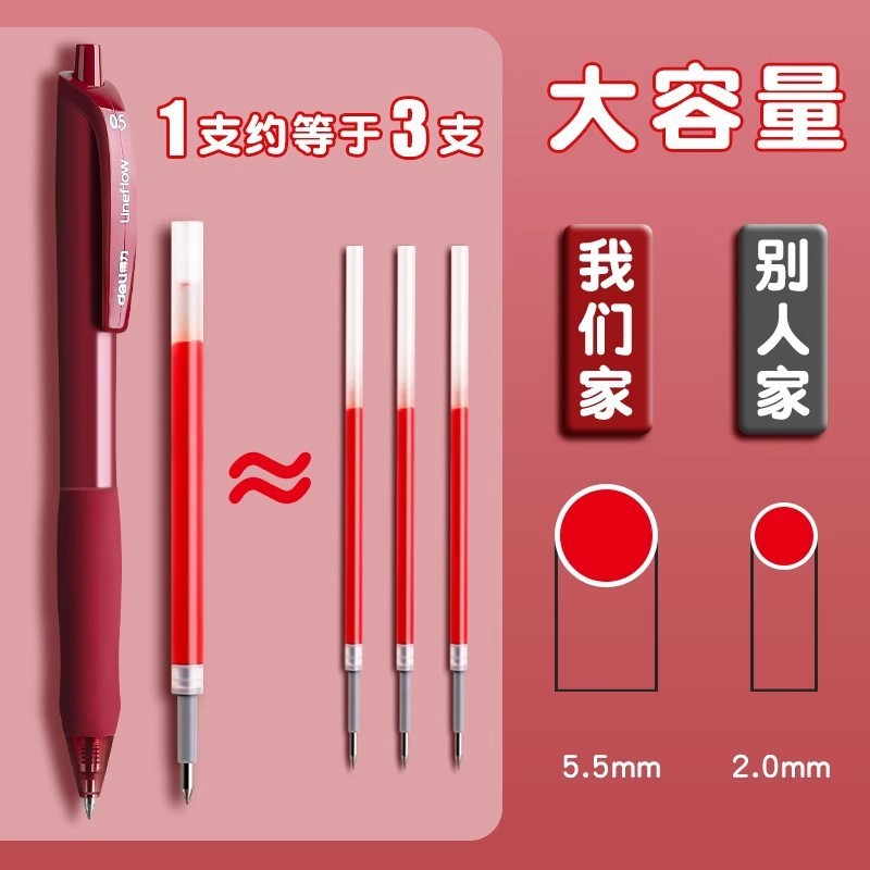 有力紅筆学生専用赤押し中性筆教師教師採点作業速乾水筆子弾頭|undefined