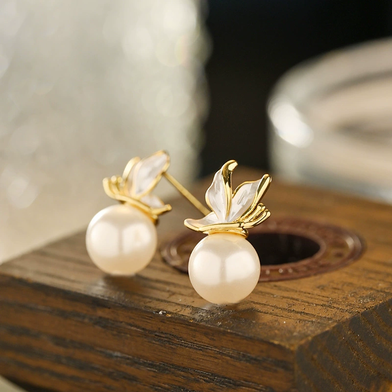 Серебряная игла, модные универсальные серьги из жемчуга, серебро 925 пробы, легкий люксовый стиль, качественный стиль, французский стиль