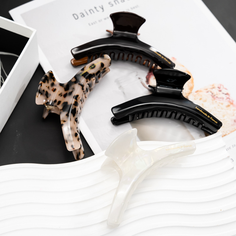 French-Style Acetate Curved Claw Clip Leopard Print Large Hairpin High-End Women's Hair Accessory Hot-Selling Accessory Yiwu Hair Accessory