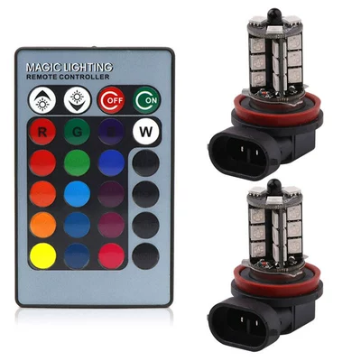 Light Colorful Remote Control, Fog lamp - h8h11-27-light-remote-control-colorful-2-piecesset