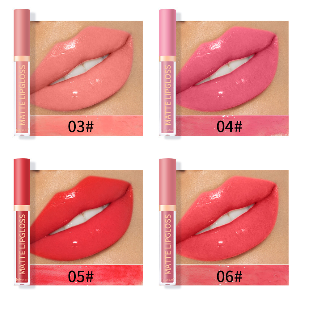 European and American makeup long-lasting moisturizing non-fading lip gloss set box, water light mirror Dudu Lip gloss set, Amazon wholesale undefined