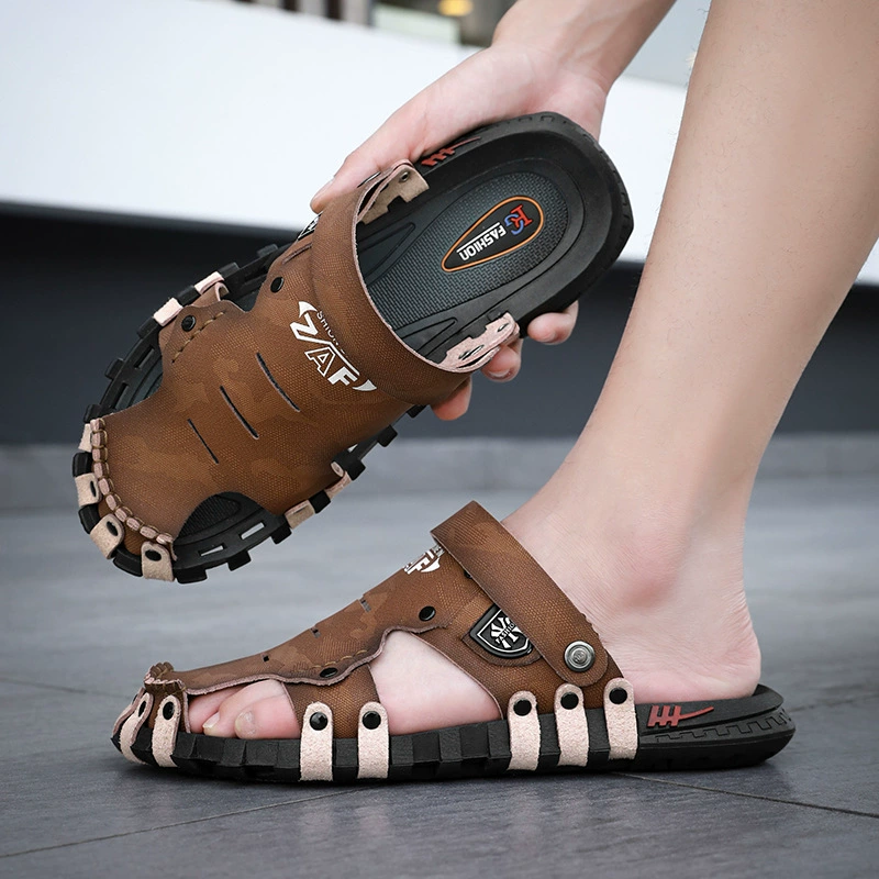 Новые летние дышащие сандалии, легкие уличные сандалии без шнуровки, пляжная обувь большого размера, повседневная мужская обувь.