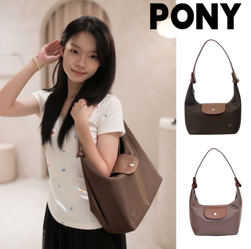 Thailand Pony Twenty-Eight Moya Nylon Croissant Bag Flip-Top Underarm Bag Large Capacity Commuter Bag