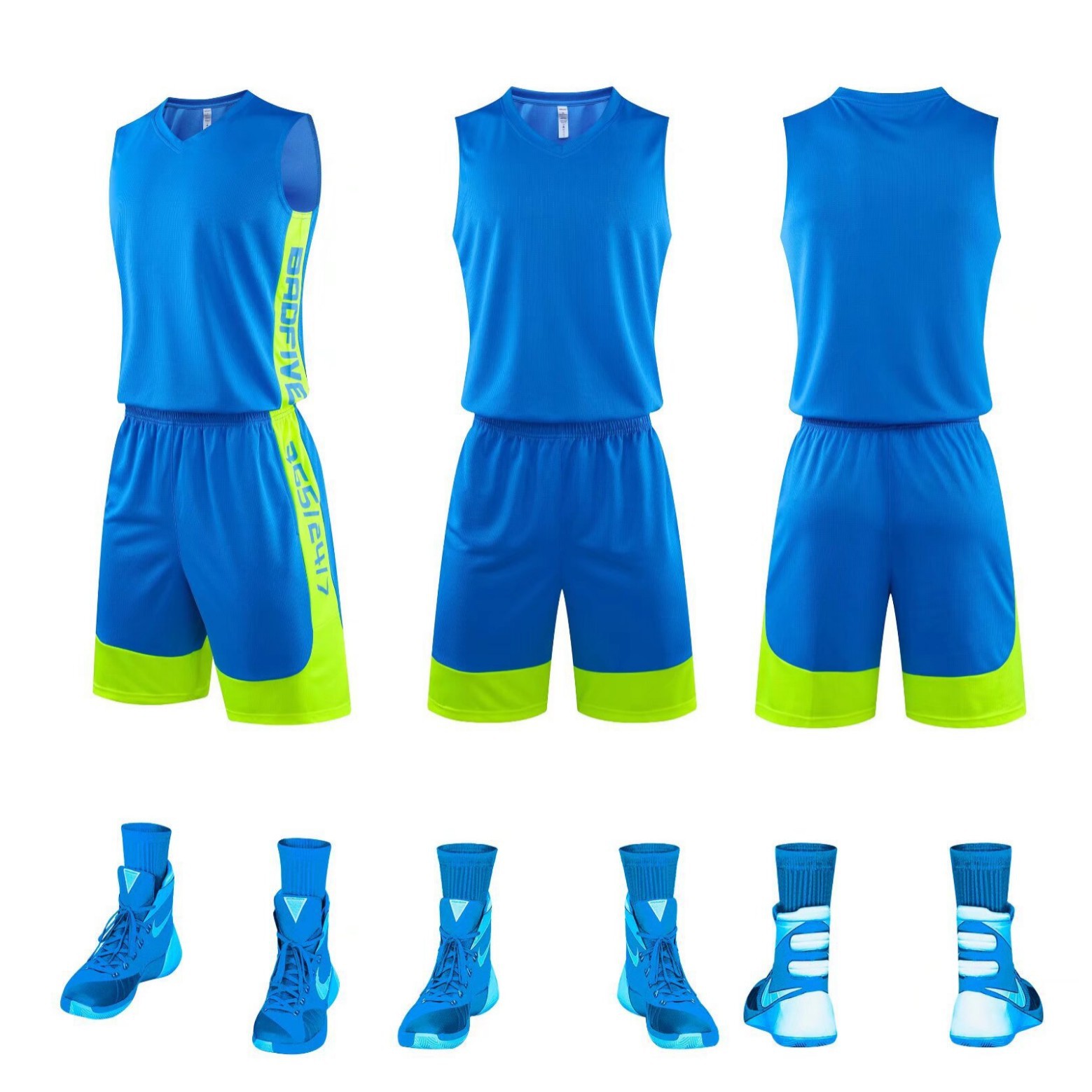 Ready-Made Basketball Uniforms, Sports Suits, School Games, Breathable Sweat-Absorbent Team Uniforms, Training Camp Training Uniforms, Printed Numbers