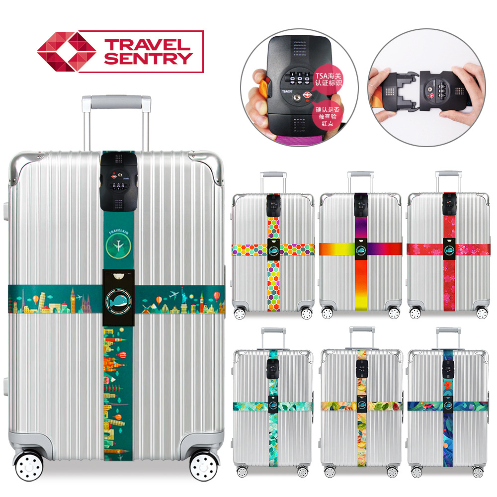 Amazon Cross Luggage Straps Tsa Customs Code Lock Straps Packing Straps Straps Luggage Lock Straps