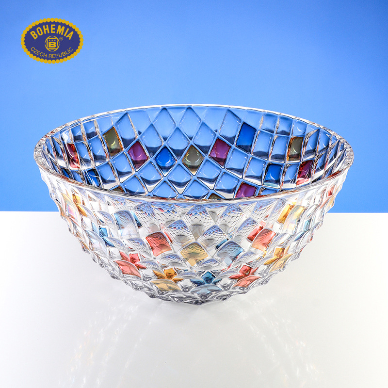 Cesta de frutas de cristal checo sala de estar mesa de té casera canasta de frutas creativa lujosa simple frutas bocadillos plato decoración de maceta image 4