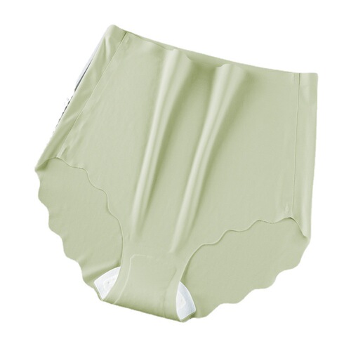 Latex panties for women, high-waisted modal breathable bottom panties, ice silk no-belly mark women's briefs