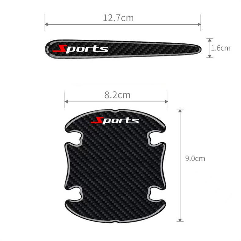 Carbon Fiber Door Handle Stickers for Car Doors, Anti-Scratch Car Door Bowl Stickers, Door Handle Stickers, Scratch Paint Protection Stickers, Decorative
