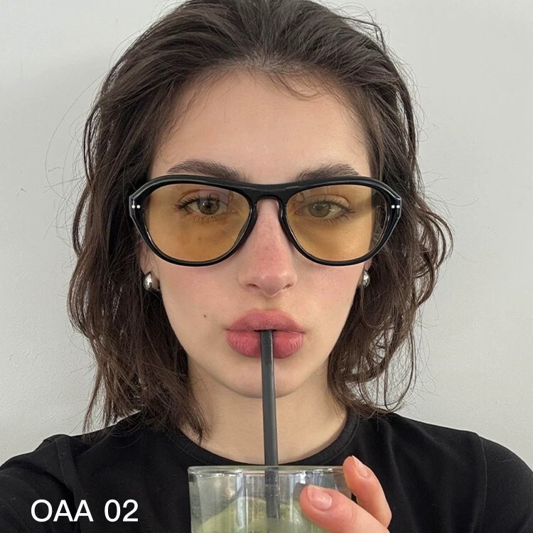 Zhou Yu Tong's Same Style Gm Material Sunglasses Oaa Women's Round Frame Large Face Slimming Men's High-End Sun Protection Sunglasses Bc8049