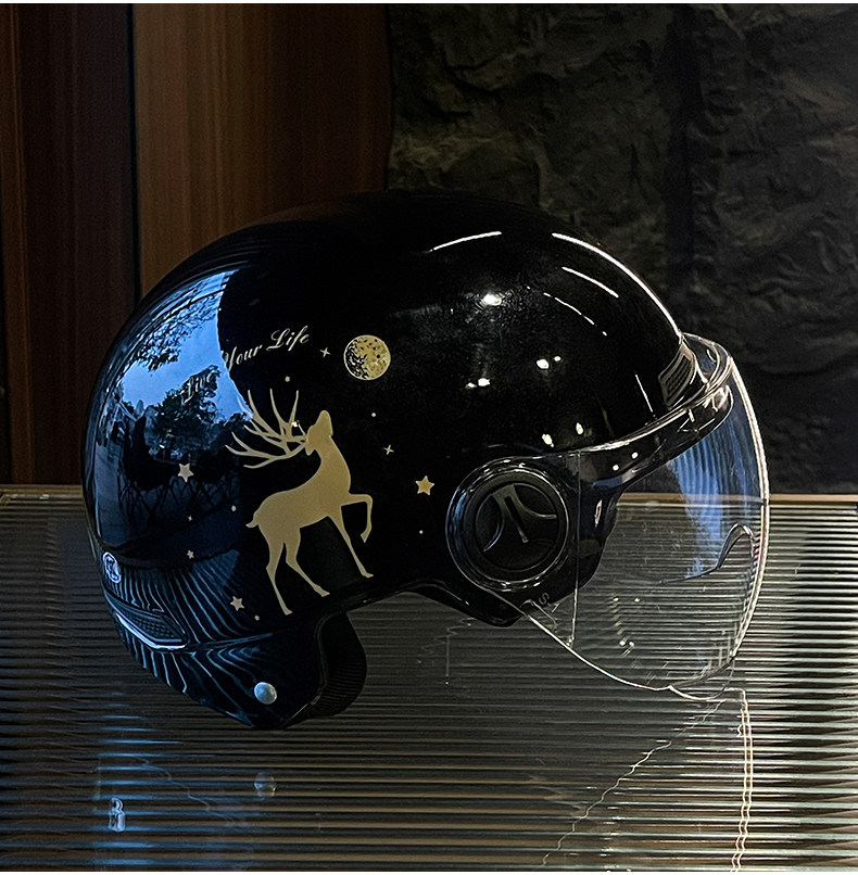 Chengye Xiaolu Electric Vehicle Helmet, Unisex Motorcycle Safety Helmet, Battery-Powered, Sun Protection, Breathable, 3C Certified