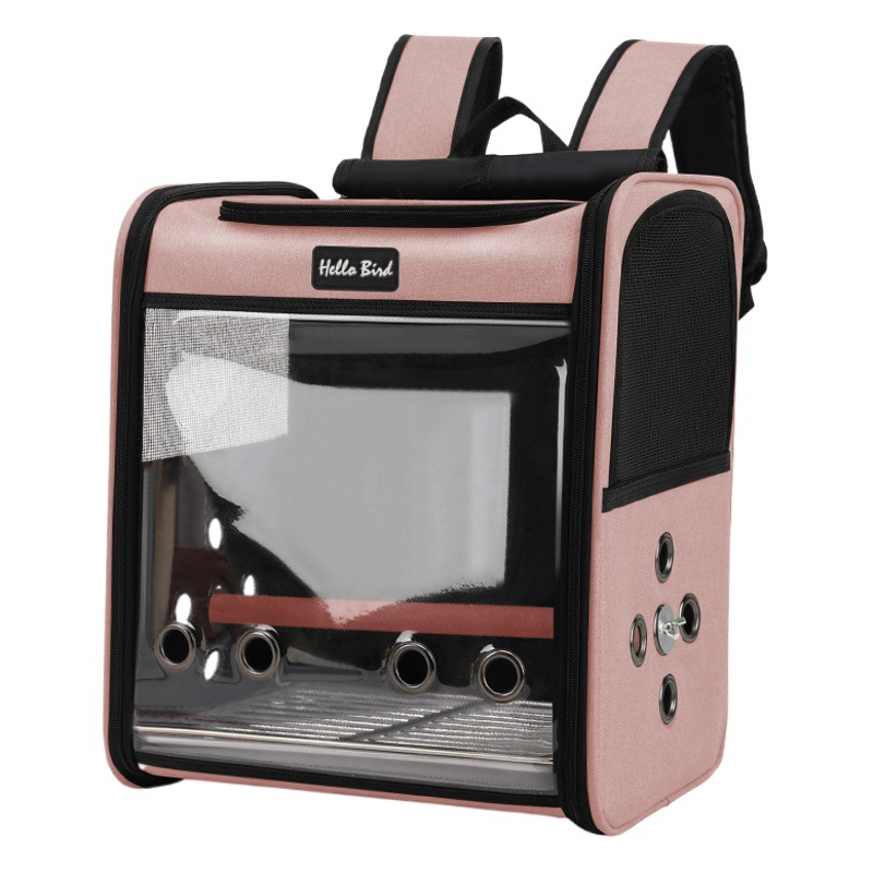 Bolsa de transporte pequeña para loros, jaula para loros, transportín portátil para aves para uso en exteriores, bolsa transpirable de doble hombro para loros, transportín para cacatúas y periquitos.