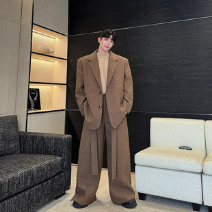 24 autumn and winter heavy woolen fine plaid material old money temperament leisure suit lace-up trousers suit W1089 5315