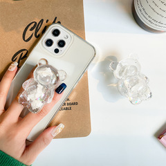 小熊氣囊支架雲朵熊手機殼支架透明韓國ins風簡約小眾亮片氣墊架