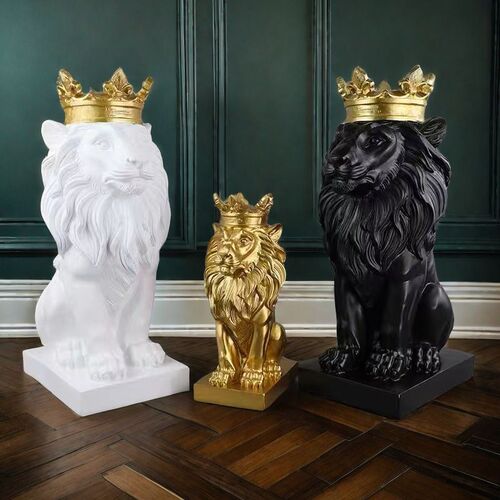 Wholesale Nordic style crown lion creative home hotel decorations entrance soft decoration desktop living room decorations