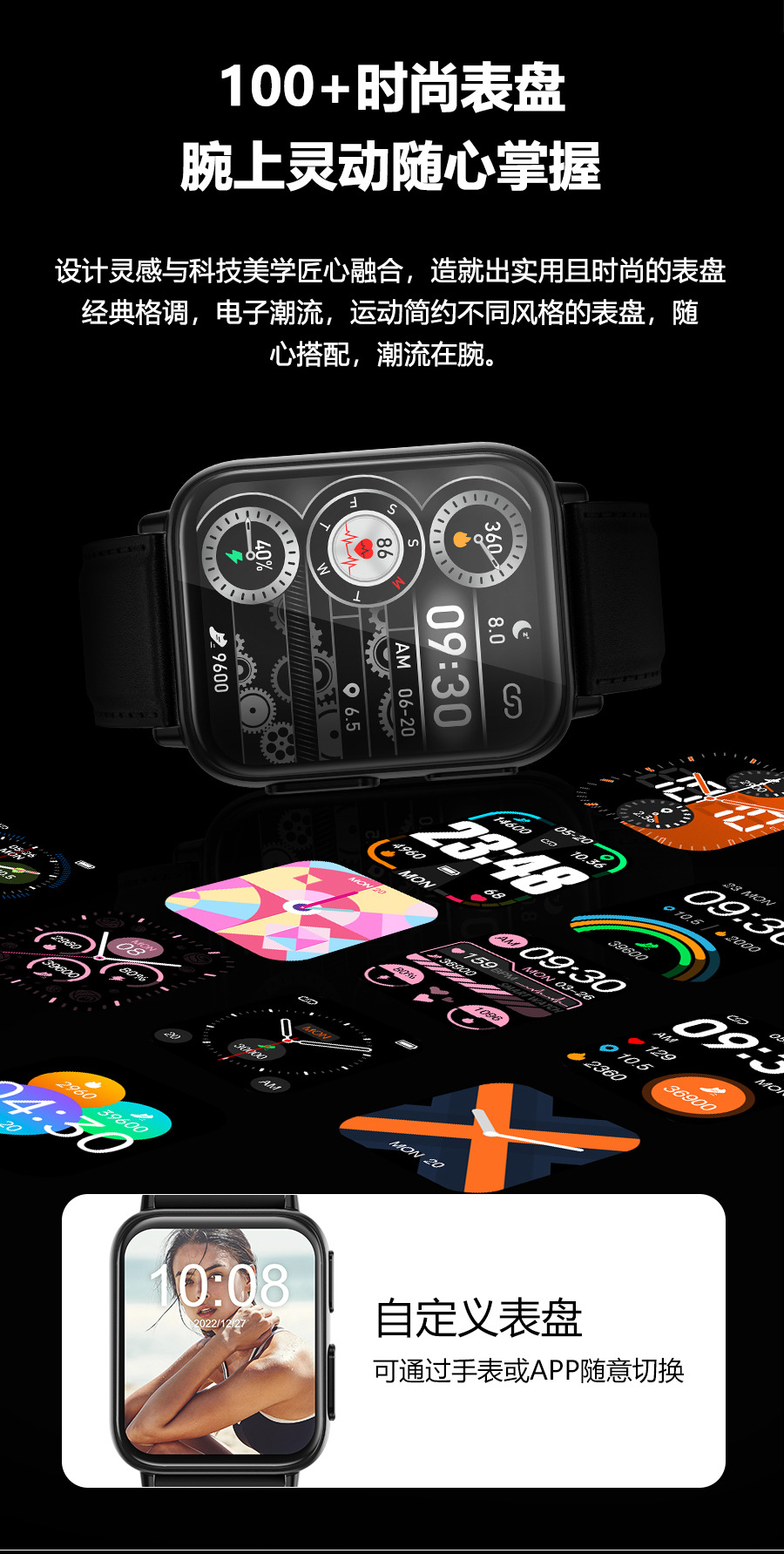 The new cross-border TK10 smartwatch, ECG, heart rate, blood pressure, blood oxygen, body temperature, fitness and health wristband, and incoming call reminder undefined