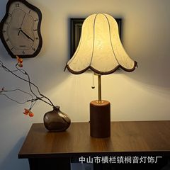 现代中式台灯卧室床头灯美式简约复古新娘结婚陪嫁浪漫婚房长明灯