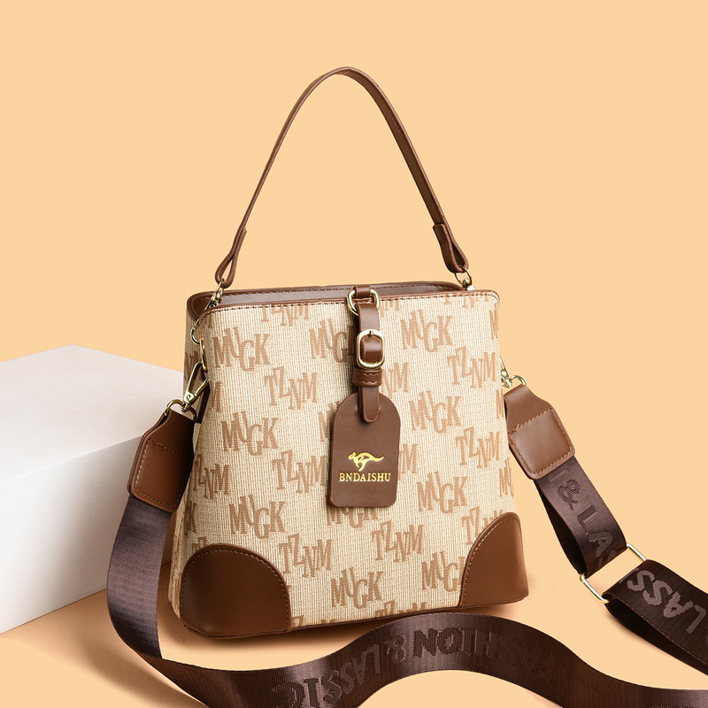 Fashion Printed Bags for Women 2025 New Style Versatile Commuter Shoulder Bag Niche High-End Bucket Bag