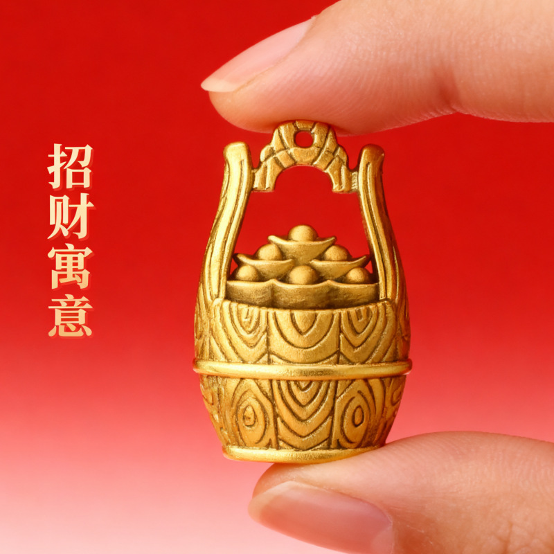 黄铜葫芦招财乌龟好运葫芦日进斗金有福算盘百福缸钥匙扣配件批发|undefined