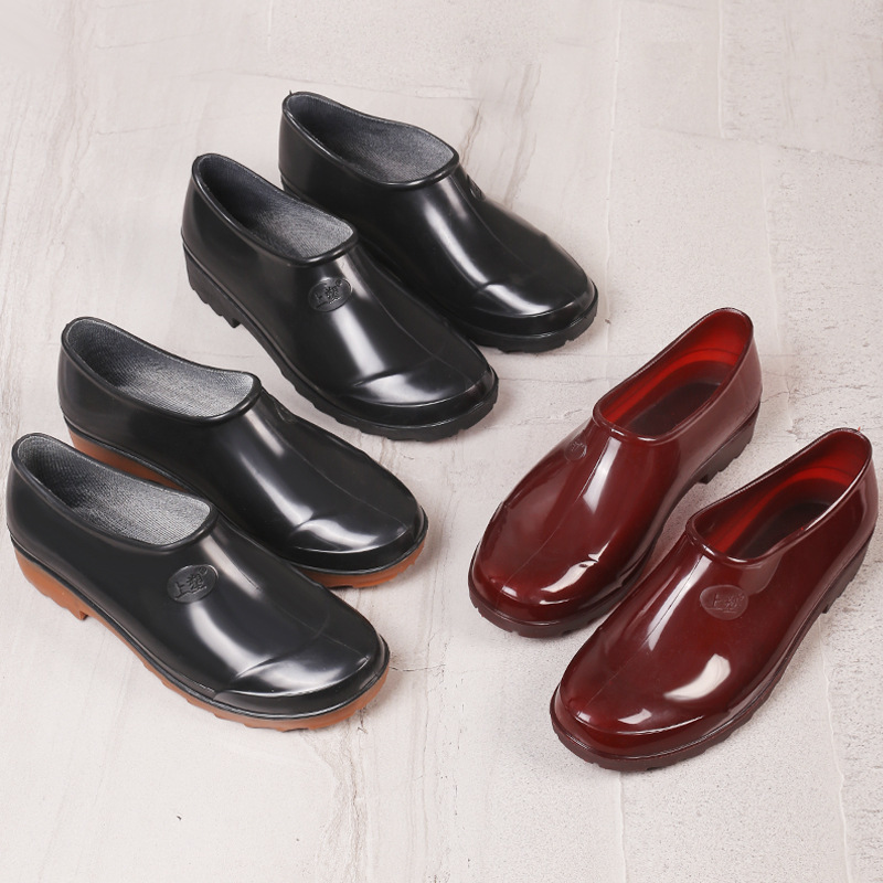 3505 plastic low-top men's rain boots short water shoes kitchen black rubber shoes autumn shoes waterproof labor protection work shoes
