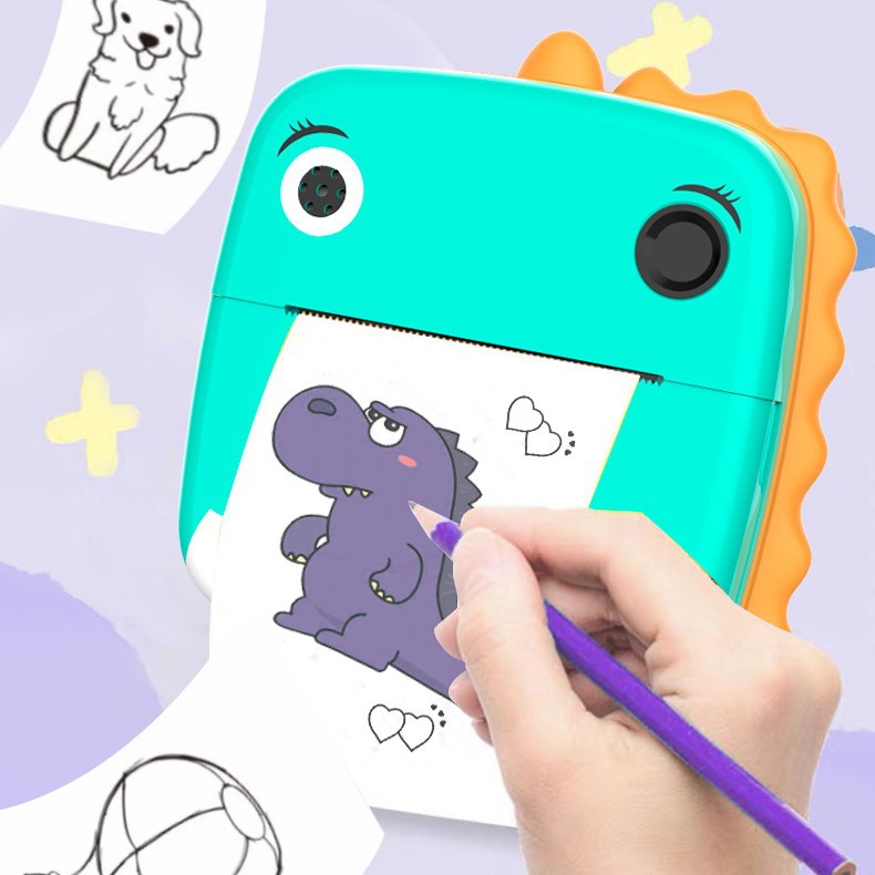 A20 Polaroid niños digital de dibujos animados delantero y trasero doble cámara mini regalo para niños HD foto impresión Cámara