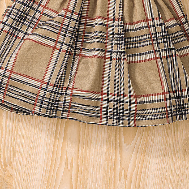 2022 Summer Girls Suspender Skirt European And American New Plaid Dress Wholesale display picture 7