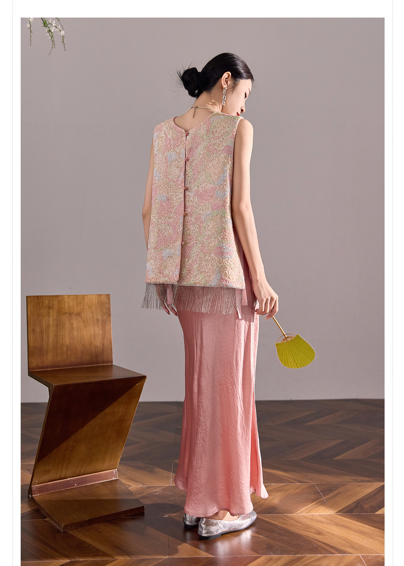 Áo vest gile nữ hai mặt phối ren đính cườm phong cách Trung Hoa mới mùa hè N2078 — Phối màu [mặc hai mặt] chi tiết 14