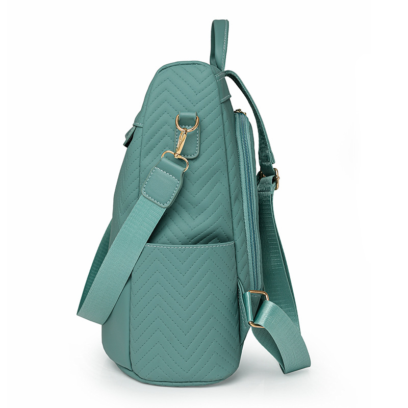 Comercio exterior al por mayor 2025 nueva mochila de mujer de color sólido moda versátil de gran capacidad