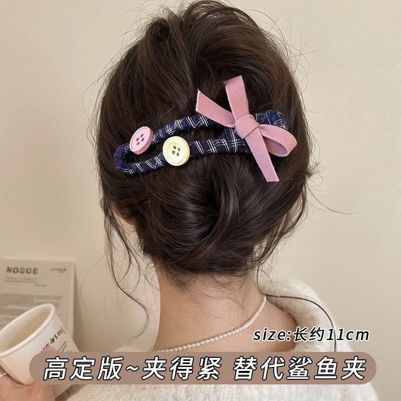 新しいスタイルの弓多用途ダイヤモンドがちりばめられたクリップ、フェミニンで多用途な後頭部ヘアクリップ、カモノハシクリップ、シンプルなヘアアクセサリー|undefined