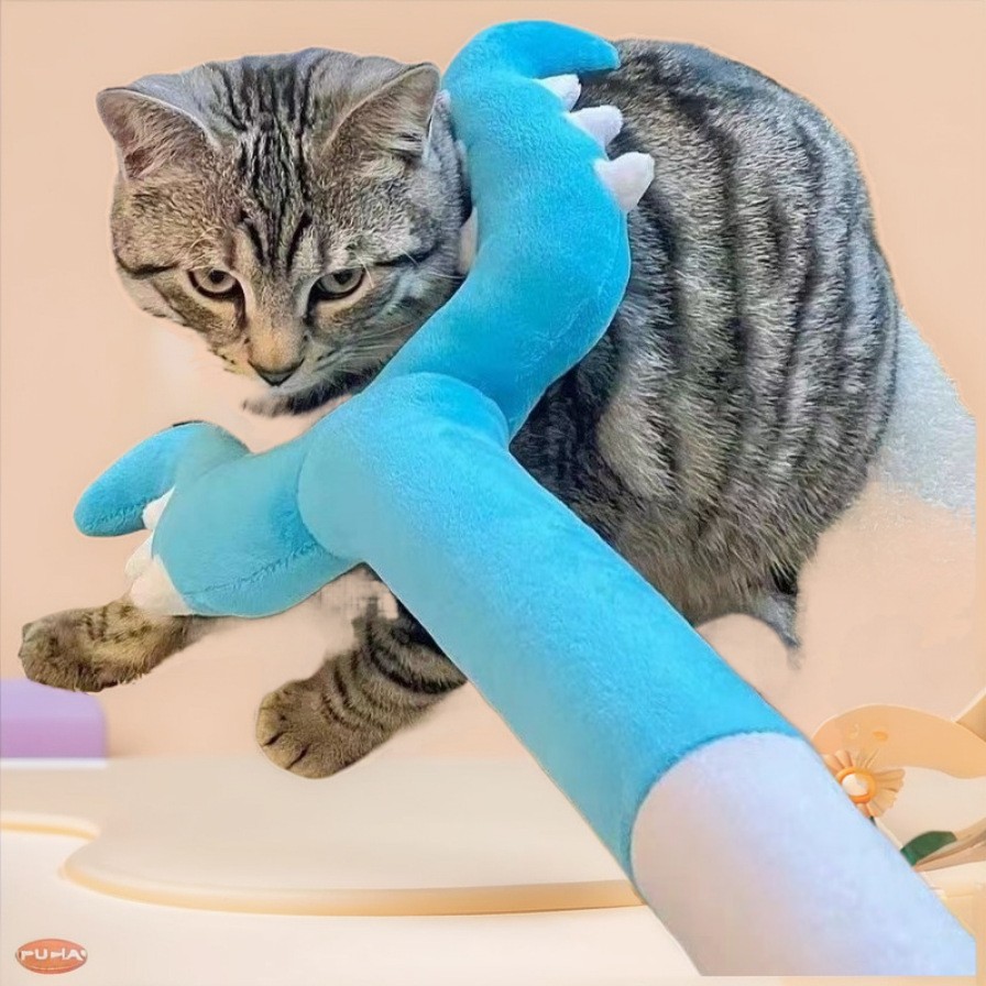 Hot-Selling Funny Cat Cheering Stick Ji Yikawa Adult Interactive Dog Pet Plush Toy Ready-Made Hot Cross-Border