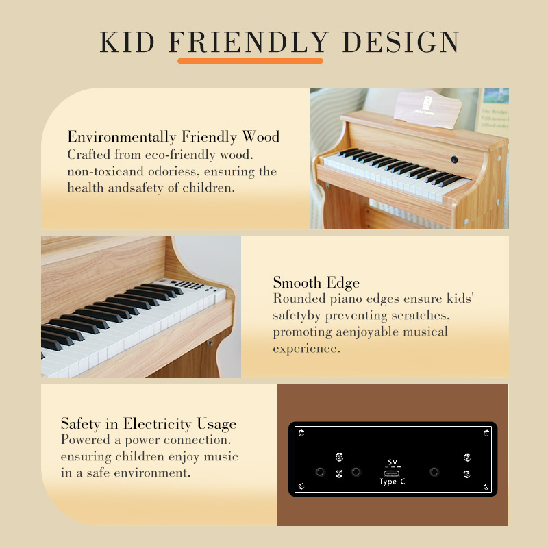Piano electrónico para niños principiante piano puede tocar madera Año Nuevo piano infantil bebé música juguete regalo