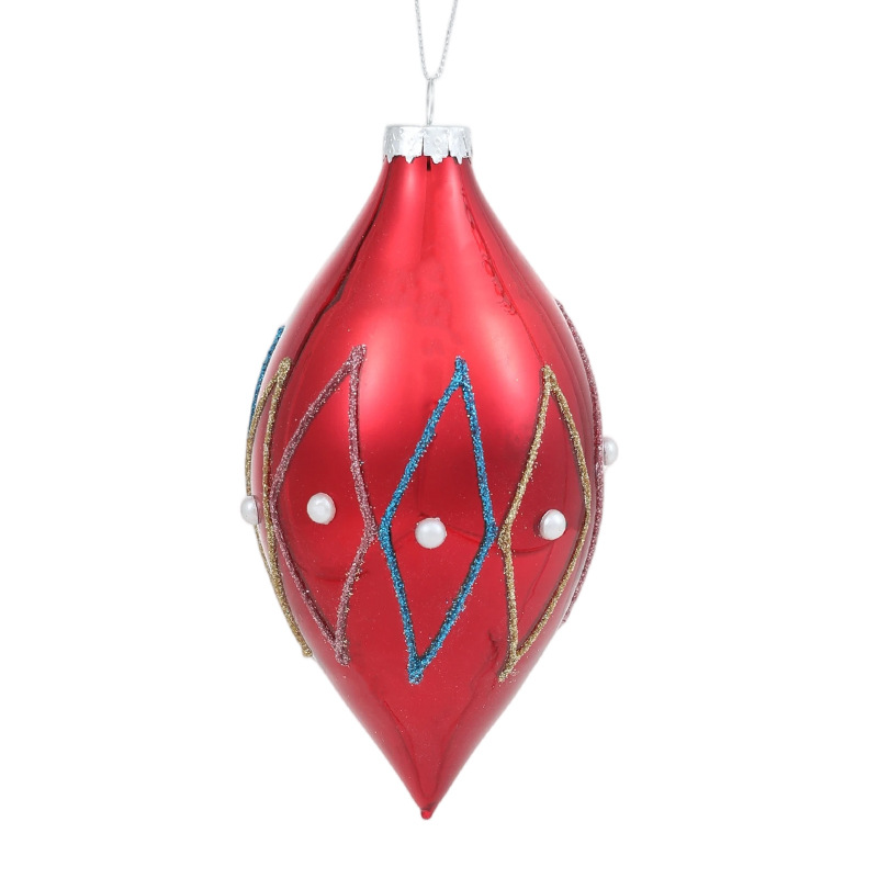 Color transfronterizo bola de vidrio de forma especial gotas brillantes cebolla bola de Navidad colgante árbol de Navidad colgante decoración de bola colgante