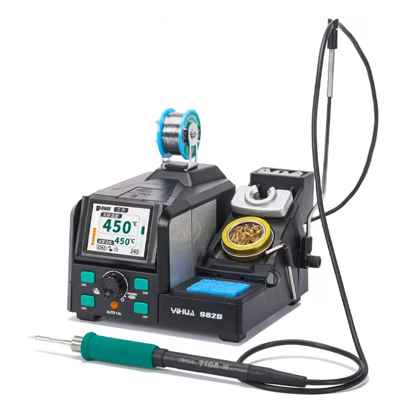 Estación de soldadura de reparación de precisión YIHUA982D Estación de soldadura 210 Calentamiento rápido Pantalla digital de temperatura constante Estación de soldadura Herramienta de reparación de teléfonos móviles