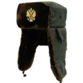 Green Cloth 245g Dark Brown Velvet Double-Headed Eagle Badge