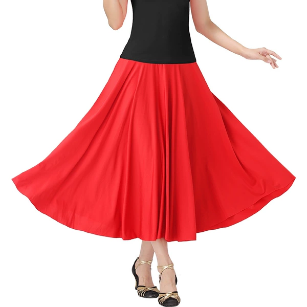 Red colored long skirt