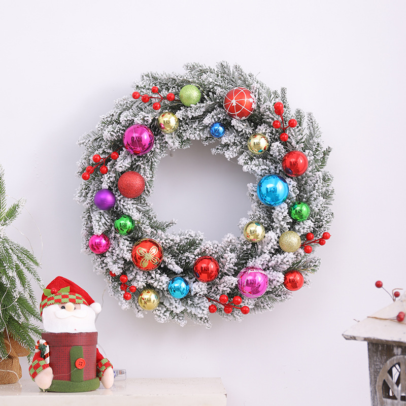 Amazon está dedicado a Navidad Garland ratán decoración simulación flocado Garland ventana puerta colgando centro comercial escena diseño