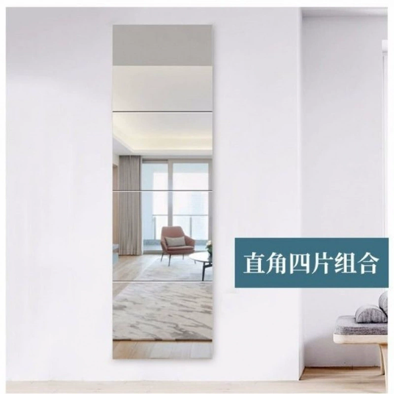 Зеркало в полный рост, настенное самоклеящееся зеркало для студенческого общежития, настенное зеркало для дома, настенное крепление.