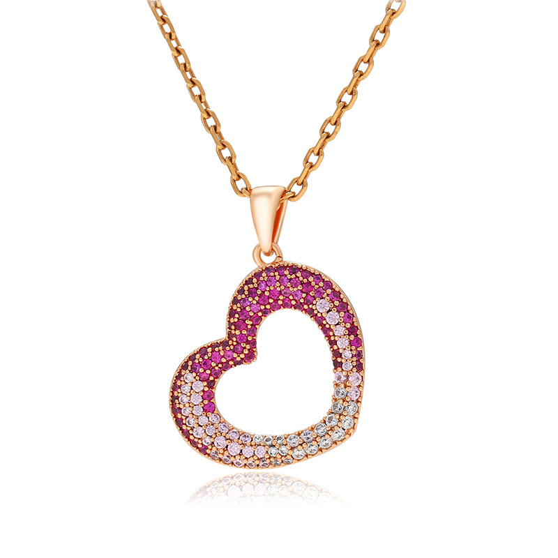 Xuping bronce de diamante collar de diamante colgante de corazón de alto nivel nicho de lujo ligero colgante de amor mayorista mujeres