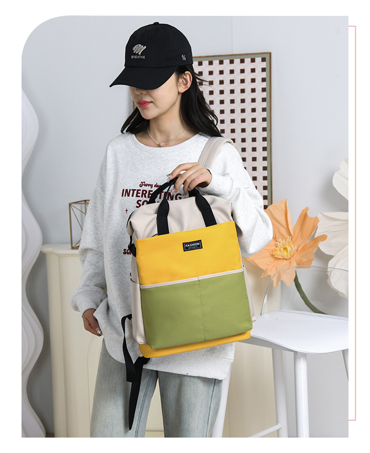 Fashionable color-blocking backpack for moms, 2025 new large-capacity backpack for taking kids out, maternity bag and baby bag undefined