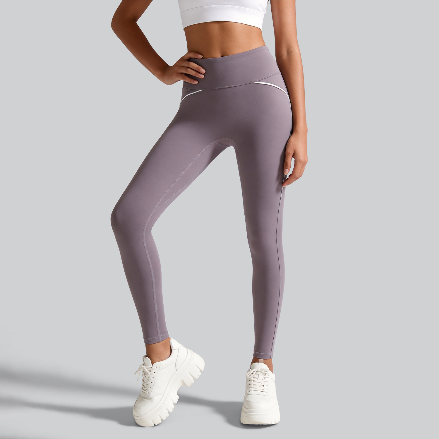 Pantalones de yoga sin costuras Juyitang, alta elasticidad, sensación de desnudez, ajuste delgado, cintura alta, pantalones deportivos transpirables para fitness