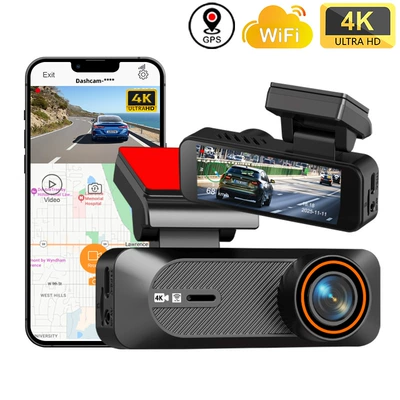 New Cross-Border 4K High-Definition Night Vision Dual-Lens Wifi Front and Rear Dual Recording 24-Hour Parking Monitoring Car Dashcam (Driving recorder)