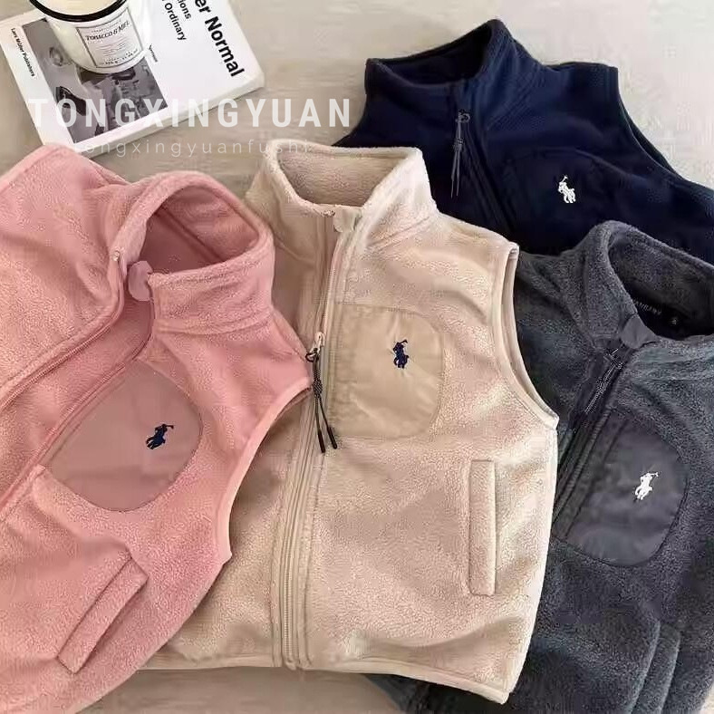 Estrellas redondas de niños chaleco 2025 otoño y invierno niños y niñas cordero hombros bebés agitando chaleco de terciopelo caliente chaleco de marca de moda