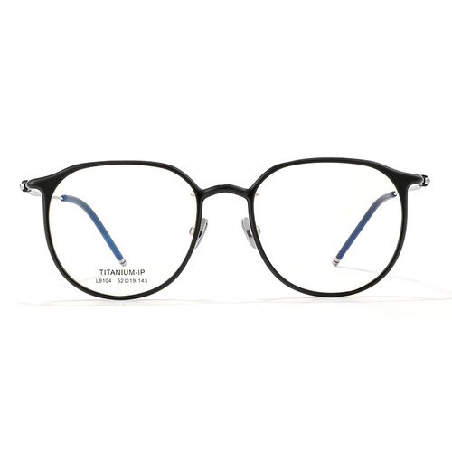 大脸网红镜框超轻纯钛女生L9104细边圆柱黑框眼镜素颜神器女ins风