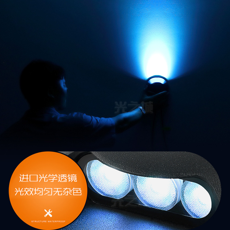 Underground Light Outdoor Waterproof Step Floor Spotlight Ultra-Thin Underground Seven-Color Side-Lighting Pathway LED Turtleback Light