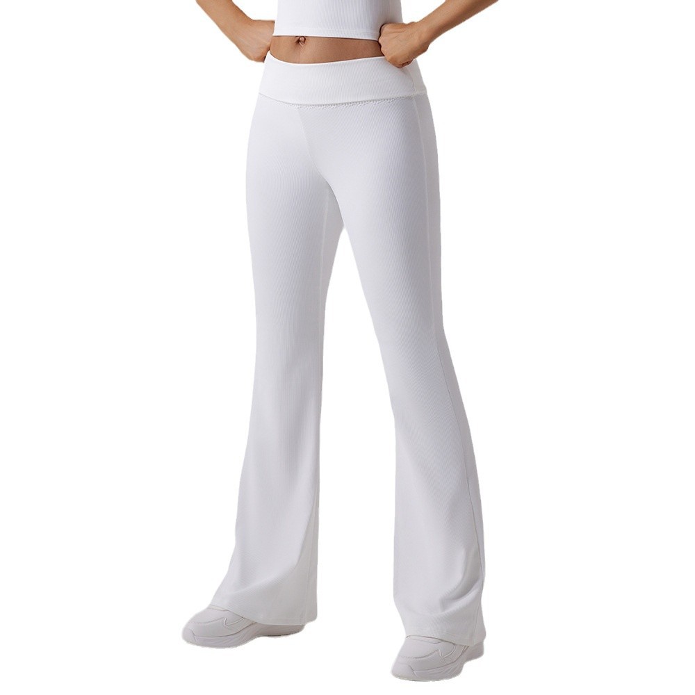 Transfronterizo cintura alta yoga ajustado pantalon de boquilla pantalon de boquilla pantalon de mujer pantalon de entrenamiento casual para correr