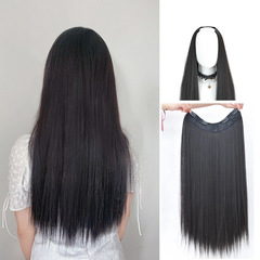 Human Hair Wavy Straight Long Straight Hair Weft Full Head Wavy Straight Hair Top Weft V-Shaped Invisible No-Trace Hair Weft